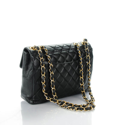 Chanel Caviar Quilted Jumbo Single Flap Black 3 of 10
