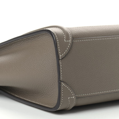 Celine Drummed Calfskin Nano Luggage Souris 9 of 11