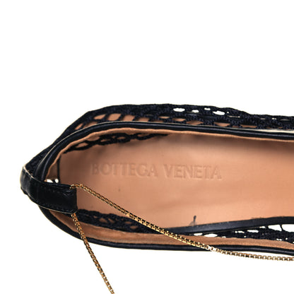 Bottega Veneta Mesh Calfskin Chain Stretch Pumps 38 Black 7 of 8