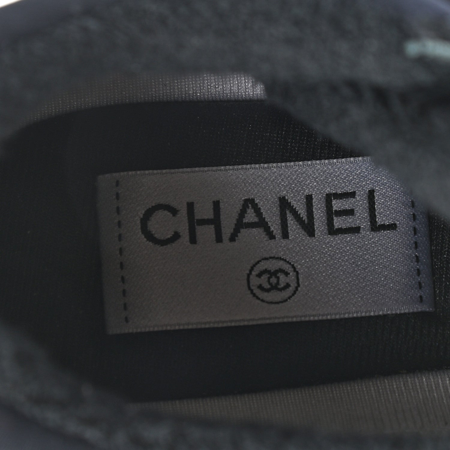 Chanel Fabric Calfskin Suede CC Sneakers 36.5 Black 7 of 9