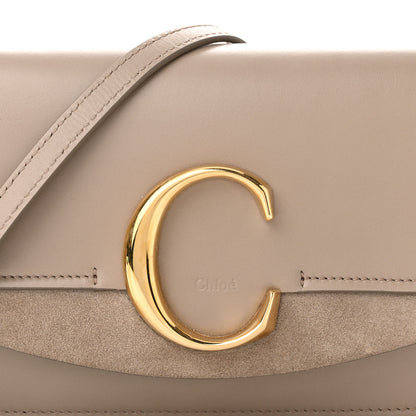 Chloe Calfskin Suede C Clutch With Chain Motty Grey 7 of 9