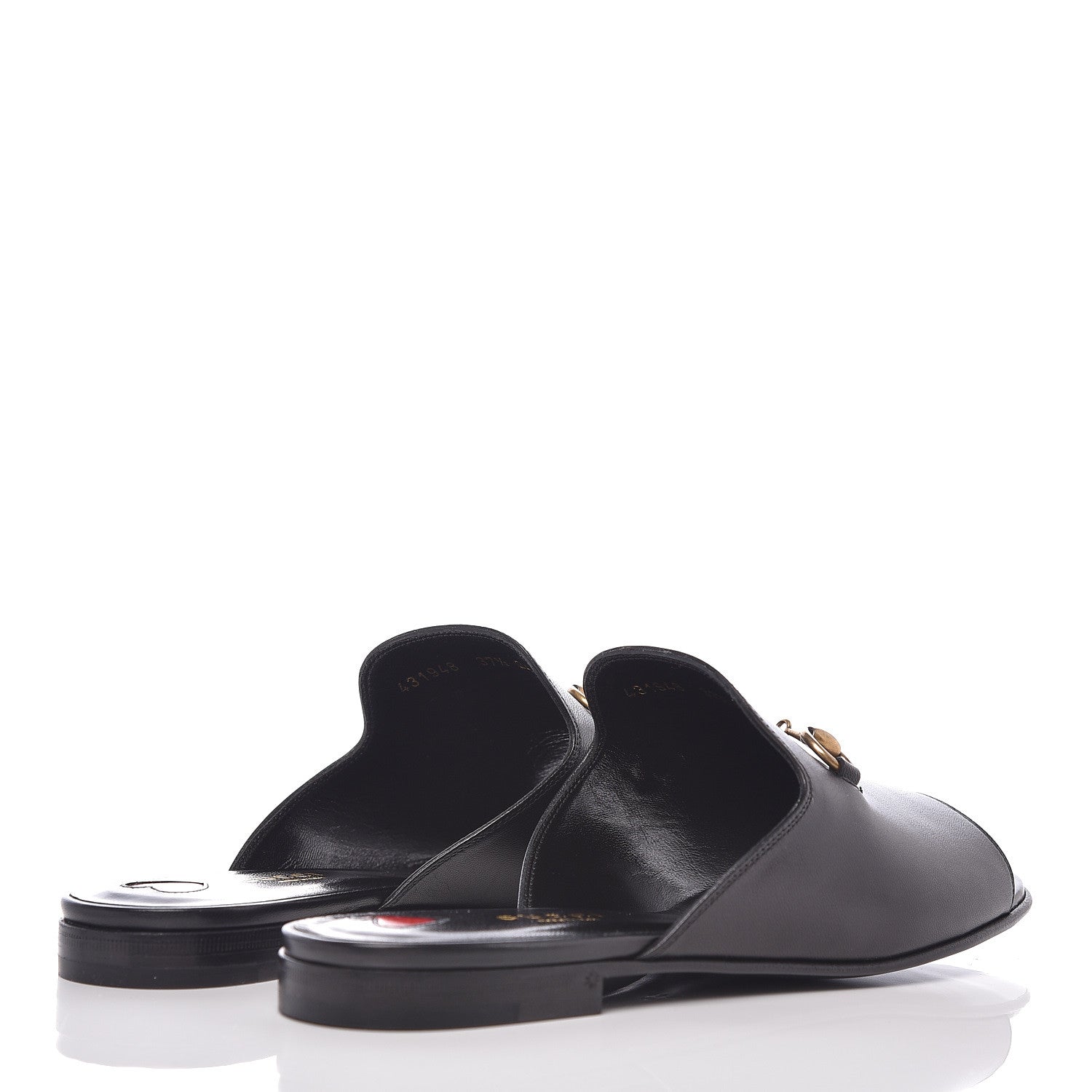 Gucci Malaga Kid Horsebit Slide Sandals 37.5 Black 4 of 8