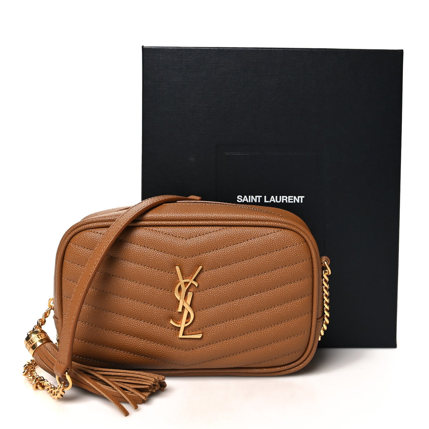 Saint Laurent Grain De Poudre Matelasse Monogram Mini Lou Camera Bag Dark Natural 11 of 11