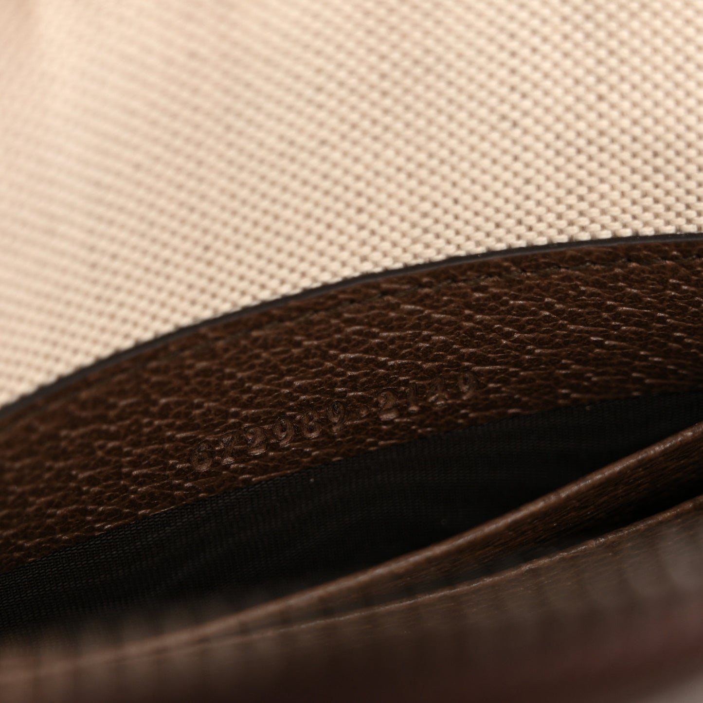 GG Supreme Monogram Web Ophidia Wristlet Pouch Brown