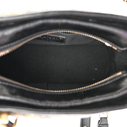 Chanel Metallic Crumpled Goatskin Quilted Small Gabrielle Hobo Black Gold 5 of 11
