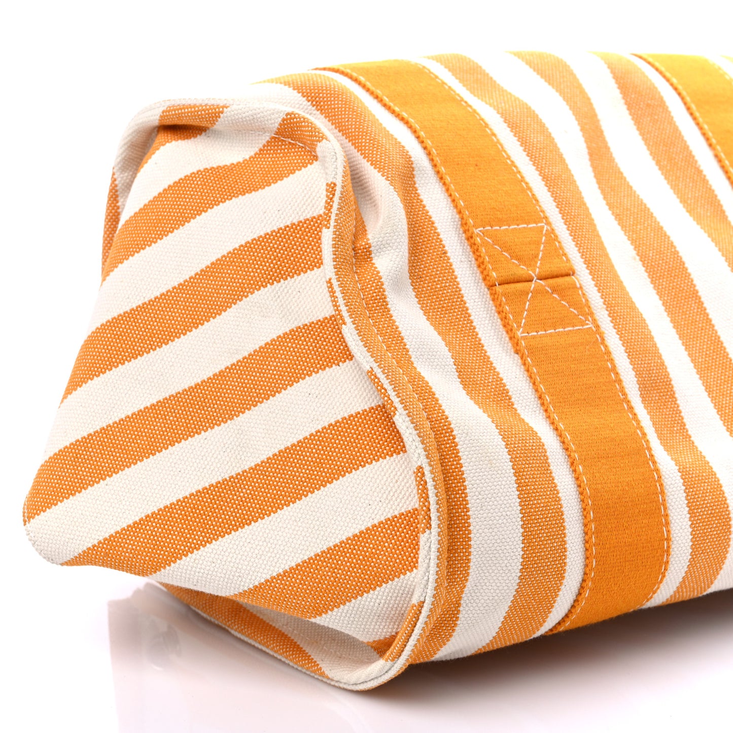 Canvas Striped Cannes Beach Bag PM Orange