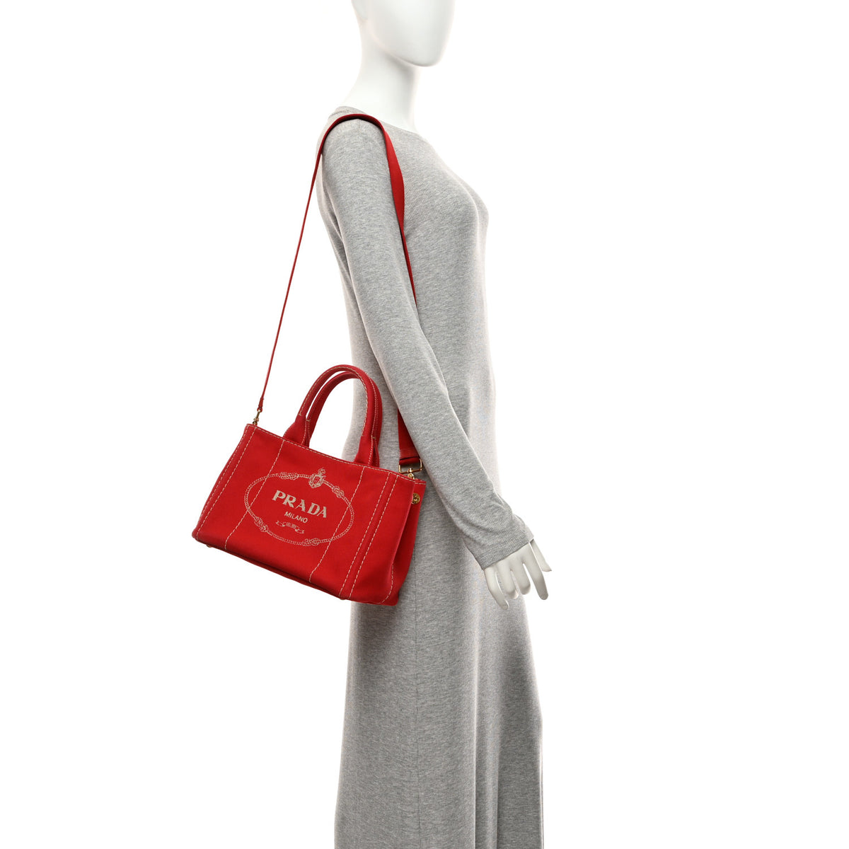 Canapa Small Logo Tote Rosso Talco