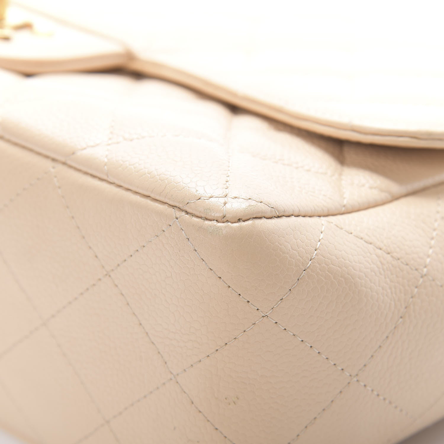 Chanel Caviar Quilted Jumbo Single Flap Beige Clair 9 of 15