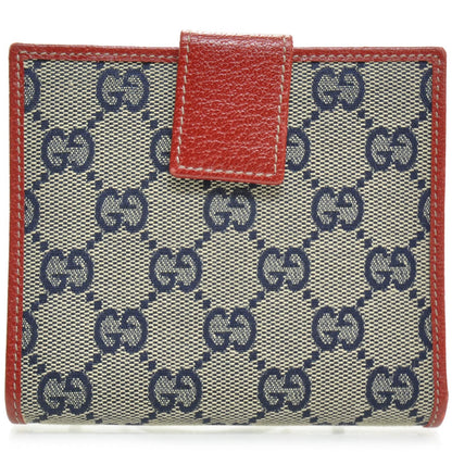 Gucci Monogram French Flap Wallet Navy Blue 2 of 5