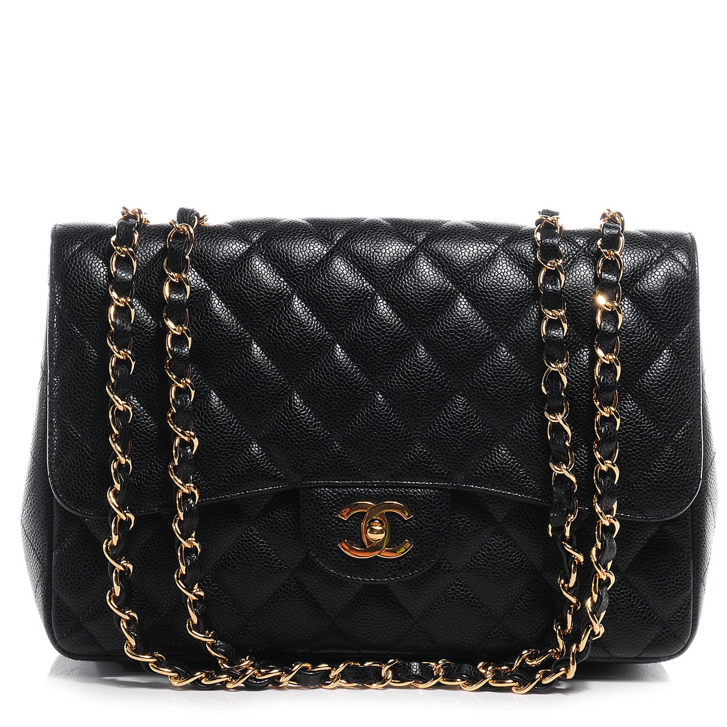 Caviar Jumbo Single Flap Black