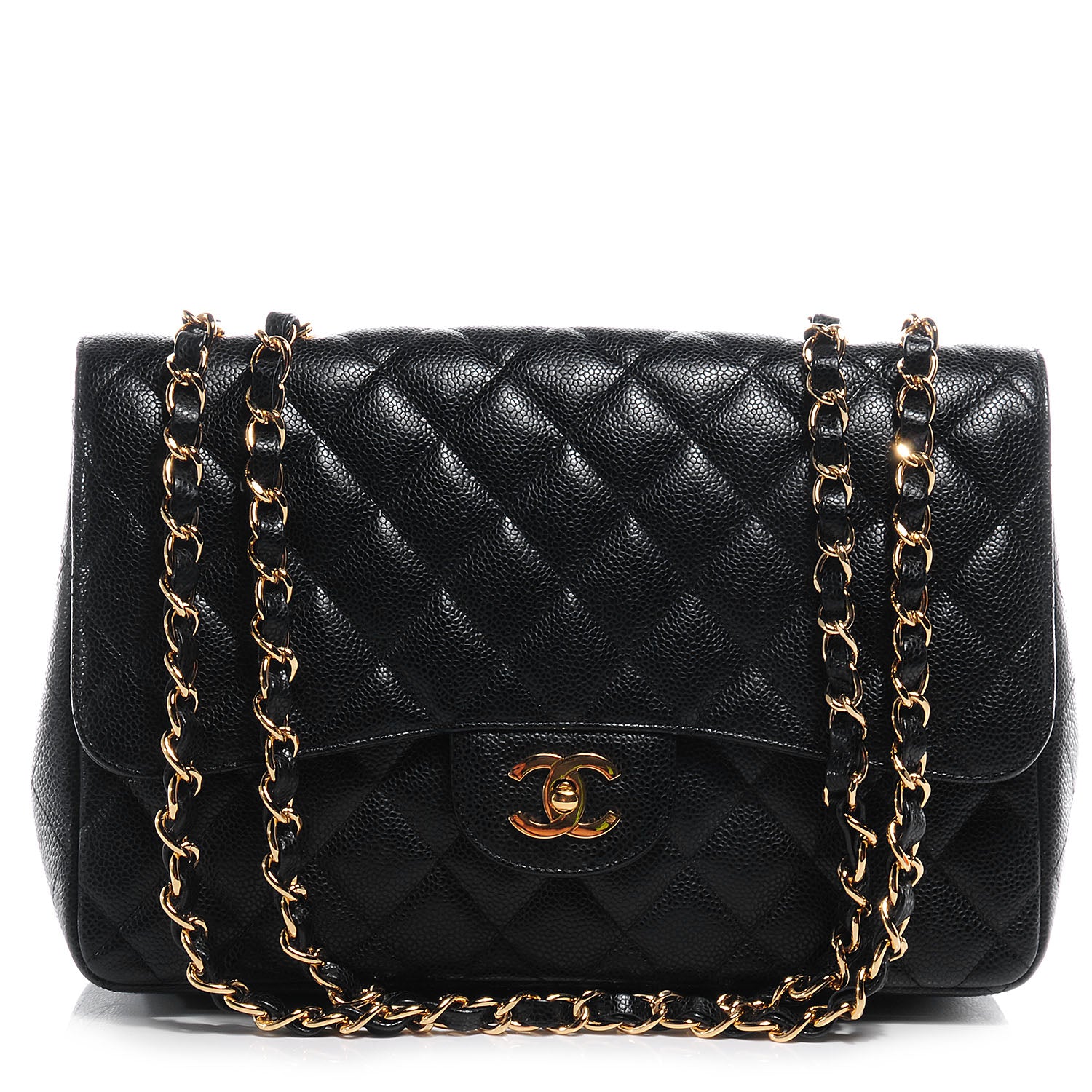 Chanel Caviar Jumbo Single Flap Black 1 of 8
