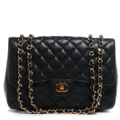 Chanel Caviar Jumbo Single Flap Black 1 of 8