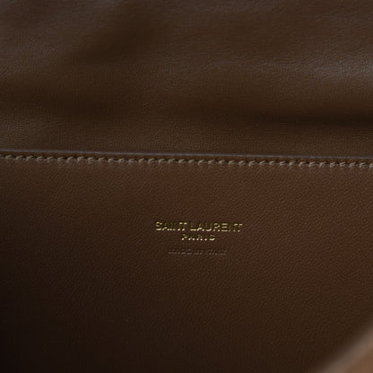 Saint Laurent Smooth Calfskin Suede Medium Reversible Monogram Kate Satchel Light Ochre 9 of 11