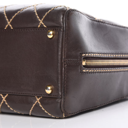 Chanel Calfskin Wild Stitch Top Handle Bag Brown 14 of 19