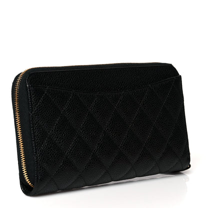 Chanel Caviar Quilted Large Gusset Zip Around Wallet Black 3 of 12