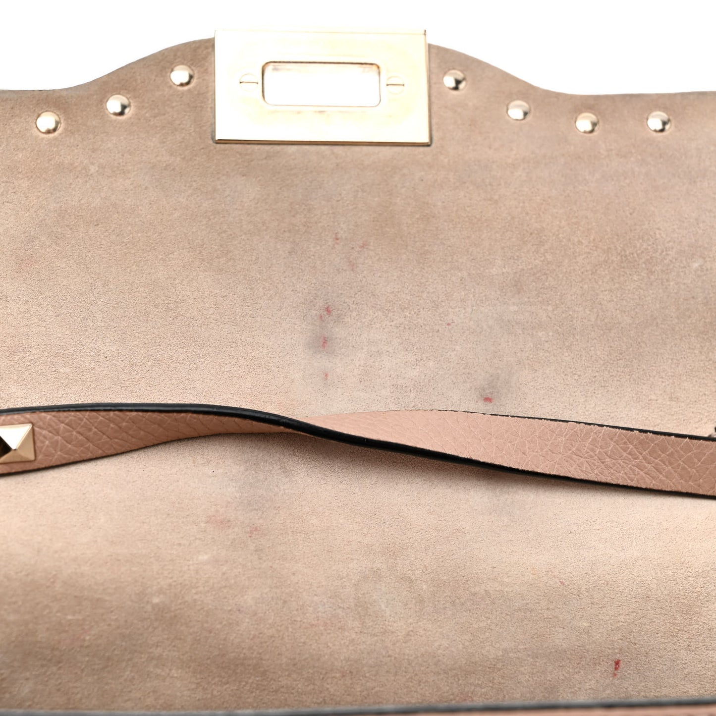 Pebbled Calfskin Medium Rockstud Flip Lock Crossbody Bag Poudre