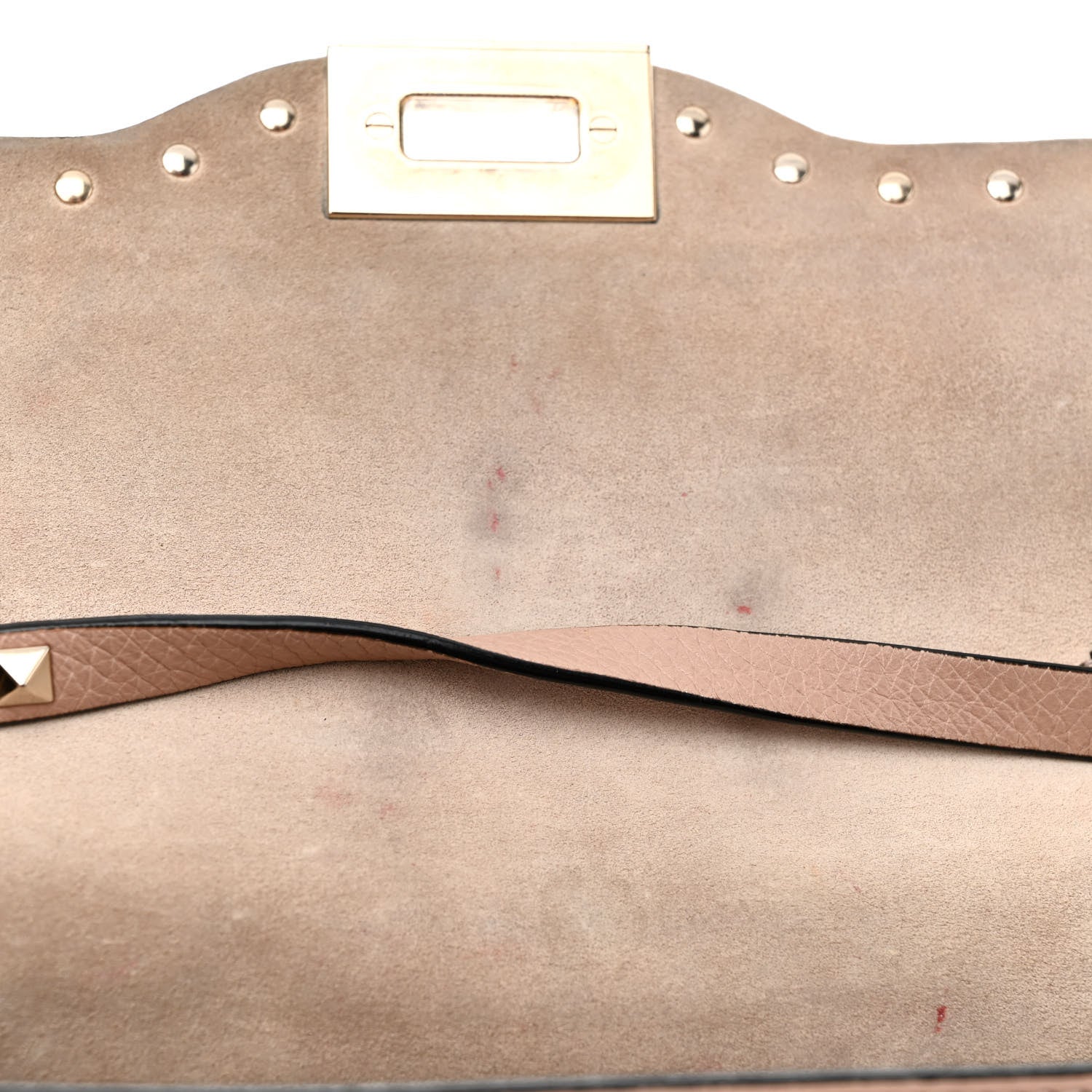 Valentino Garavani Pebbled Calfskin Medium Rockstud Flip Lock Crossbody Bag Poudre 10 of 11