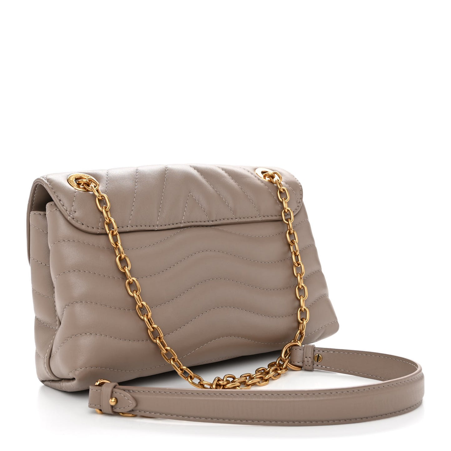 Calfskin LV New Wave Chain Bag Taupe