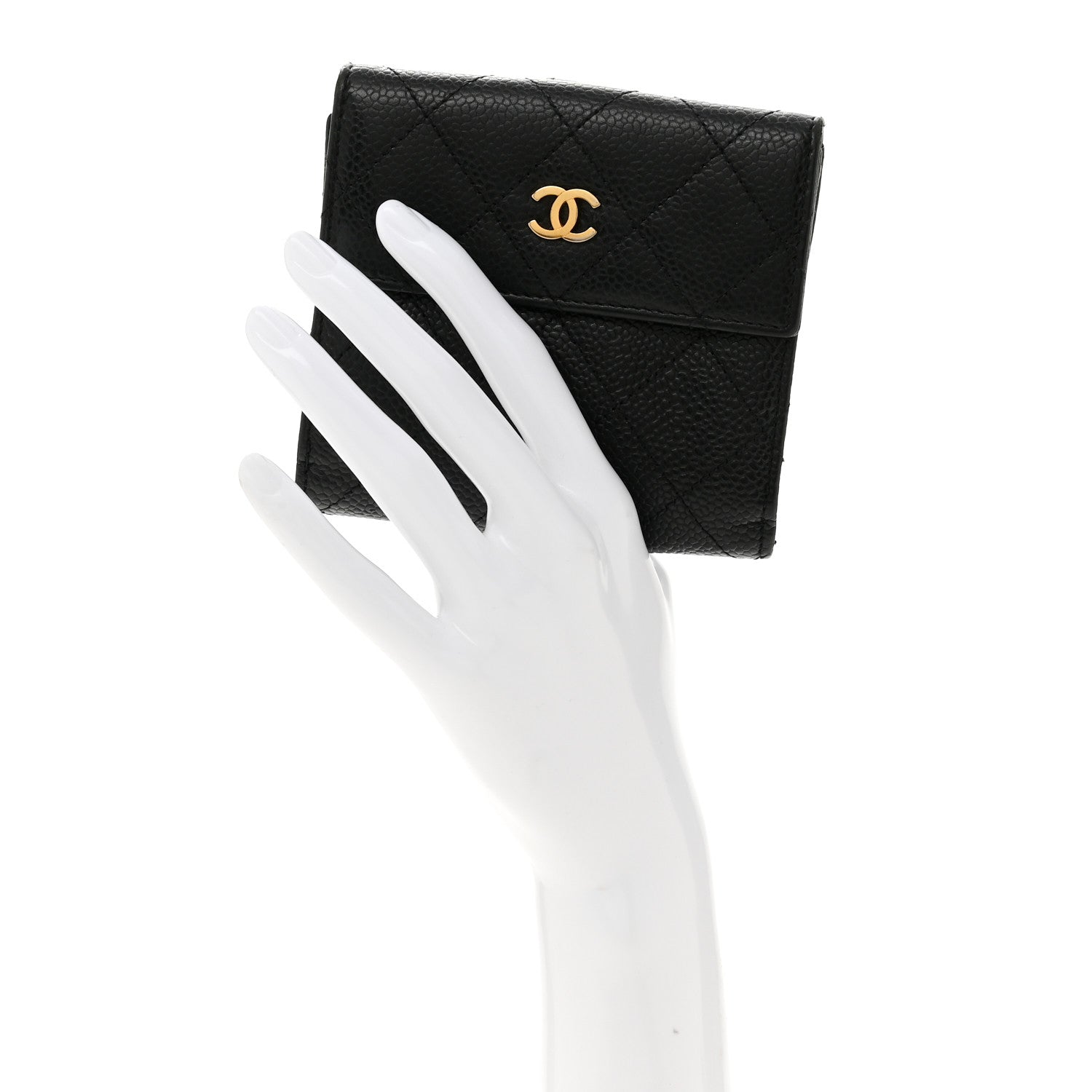 Chanel Caviar Quilted Compact French Flap Wallet Black 2 of 12