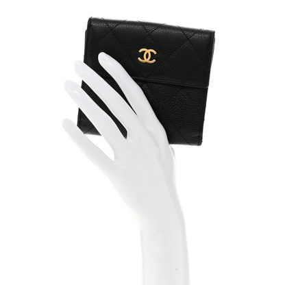 Chanel Caviar Quilted Compact French Flap Wallet Black 2 of 12