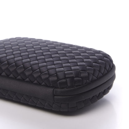 Bottega Veneta Satin Intrecciato Chain Knot Clutch Black 7 of 8