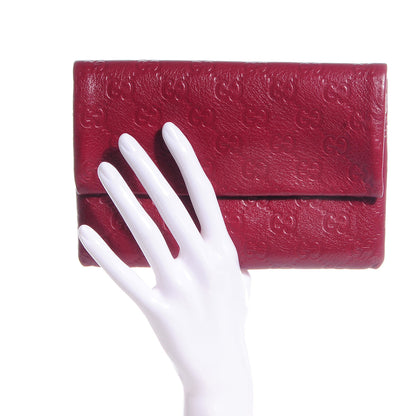 Gucci Guccissima Leather Travel Document Case Raspberry Red 2 of 9