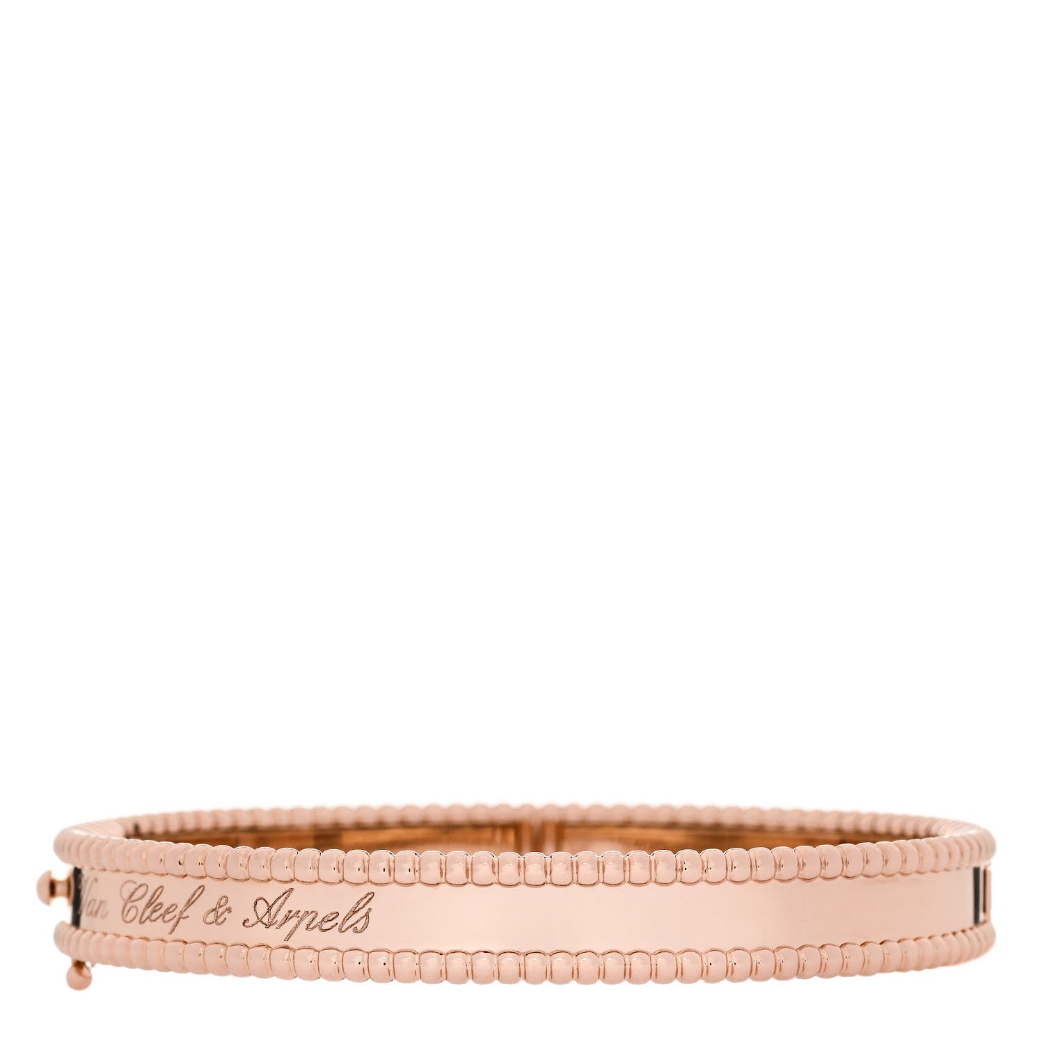 Van Cleef & Arpels 18K Rose Gold Perlee Signature Bangle Bracelet S 1 of 4