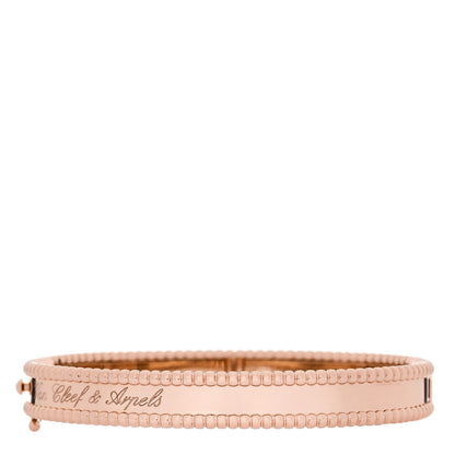 Van Cleef & Arpels 18K Rose Gold Perlee Signature Bangle Bracelet S 1 of 4