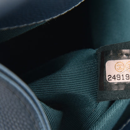 Chanel Metallic Caviar Quilted Medium Boy Flap Turquoise 8 of 9