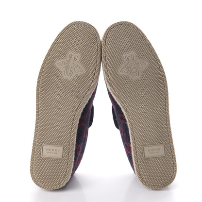 Gucci Covered Wool GG Monogram Womens Fria Horsebit Loafers 40.5 Blue Red Butterscotch 5 of 8