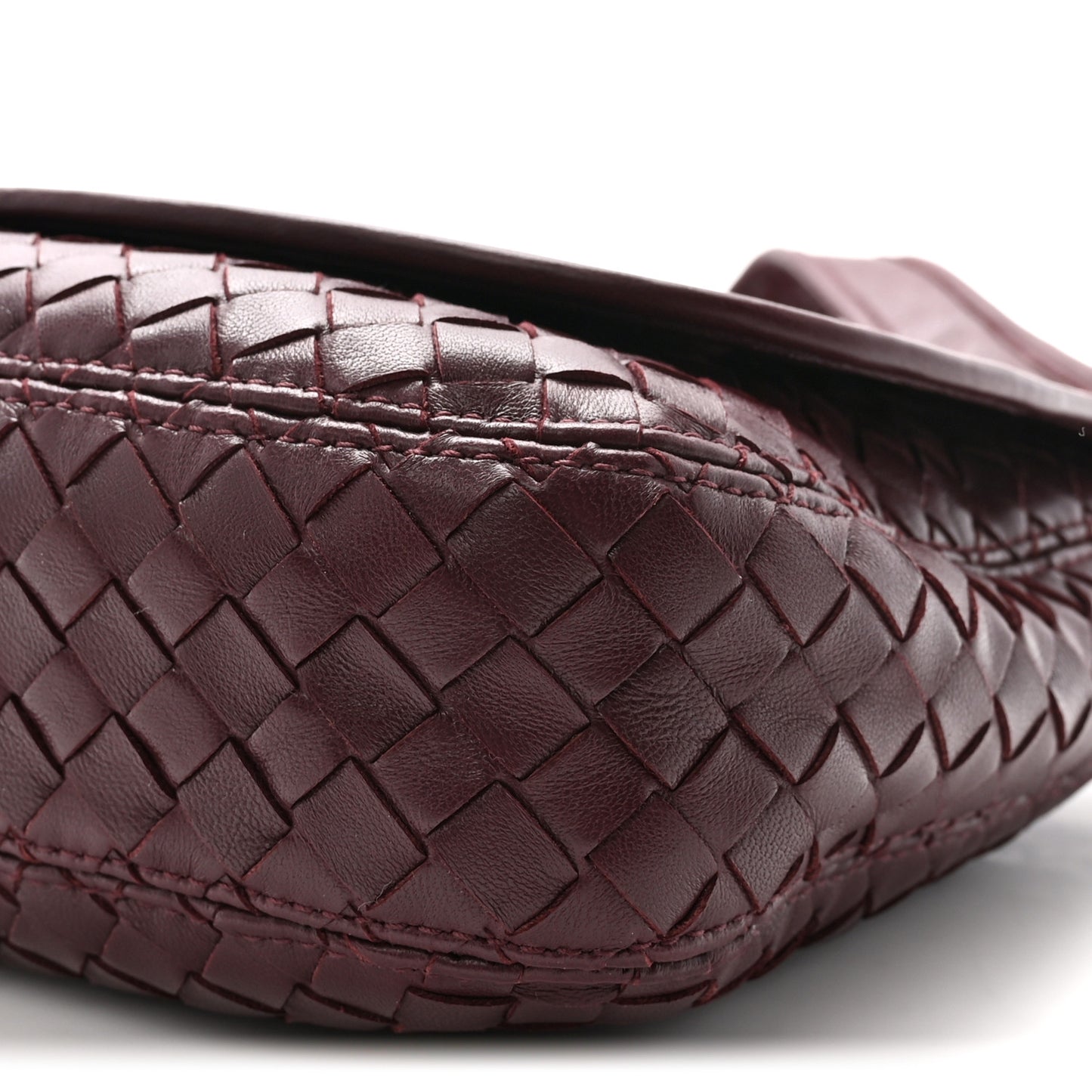 Nappa Intrecciato Medium Veneto Messenger Bag Deep Mahogany
