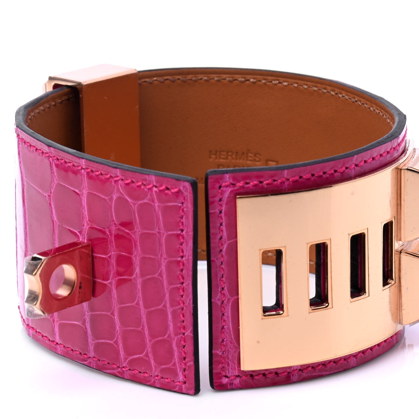 Shiny Alligator Collier De Chien CDC Bracelet Rose Scheherazade