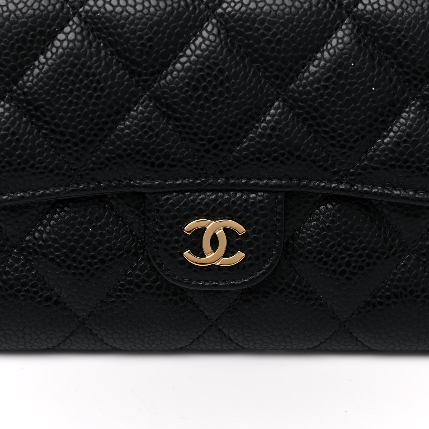 Chanel Caviar Quilted Large Gusset Flap Wallet Black 10 of 11