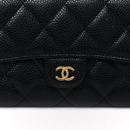 Chanel Caviar Quilted Large Gusset Flap Wallet Black 10 of 11