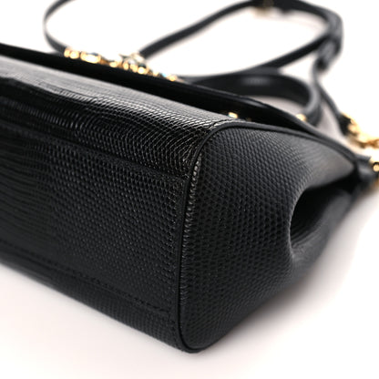 Dolce & Gabbana Stampa Iguana Crystal Small Miss Sicily Satchel Black 8 of 8