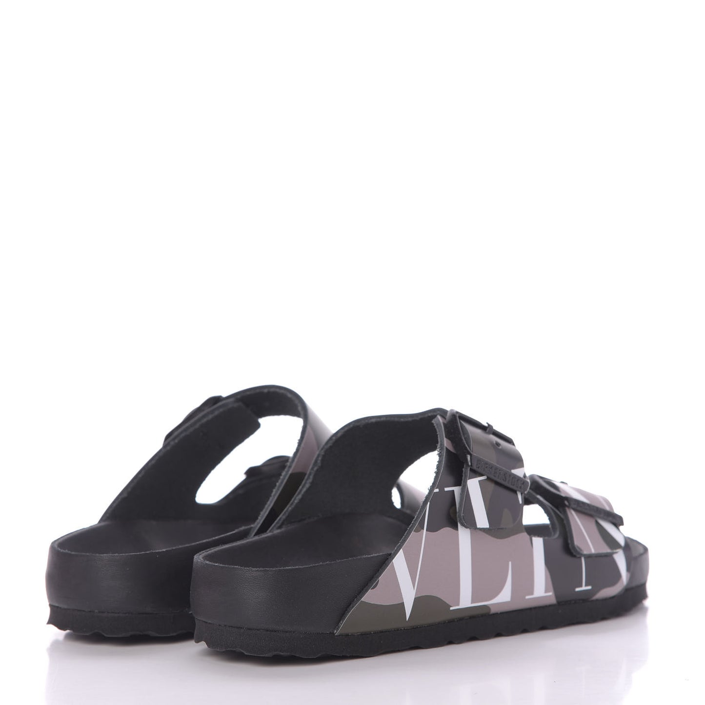 X BIRKENSTOCK Calfskin VLTN Arizona Slide Sandals 37 Army Green Poudre