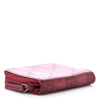 Gucci Metallic Guccissima Zip Around Coin Purse Red 4 of 11