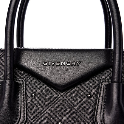 Givenchy Lambskin Logo Embossed Small Studded Antigona Black 7 of 14