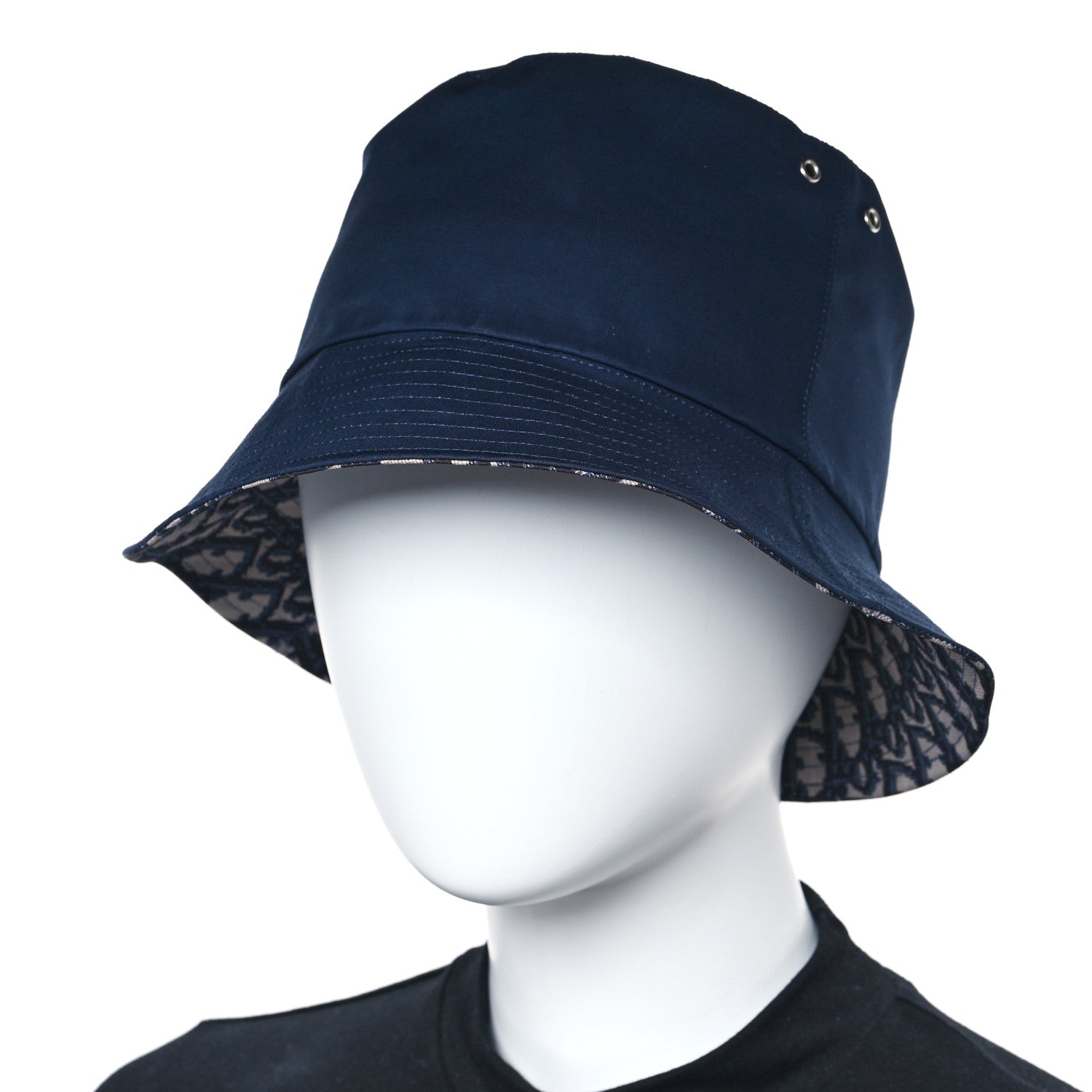 Christian Dior Oblique Reversible Teddy-D Brim Bucket Hat 58 Blue 2 of 13