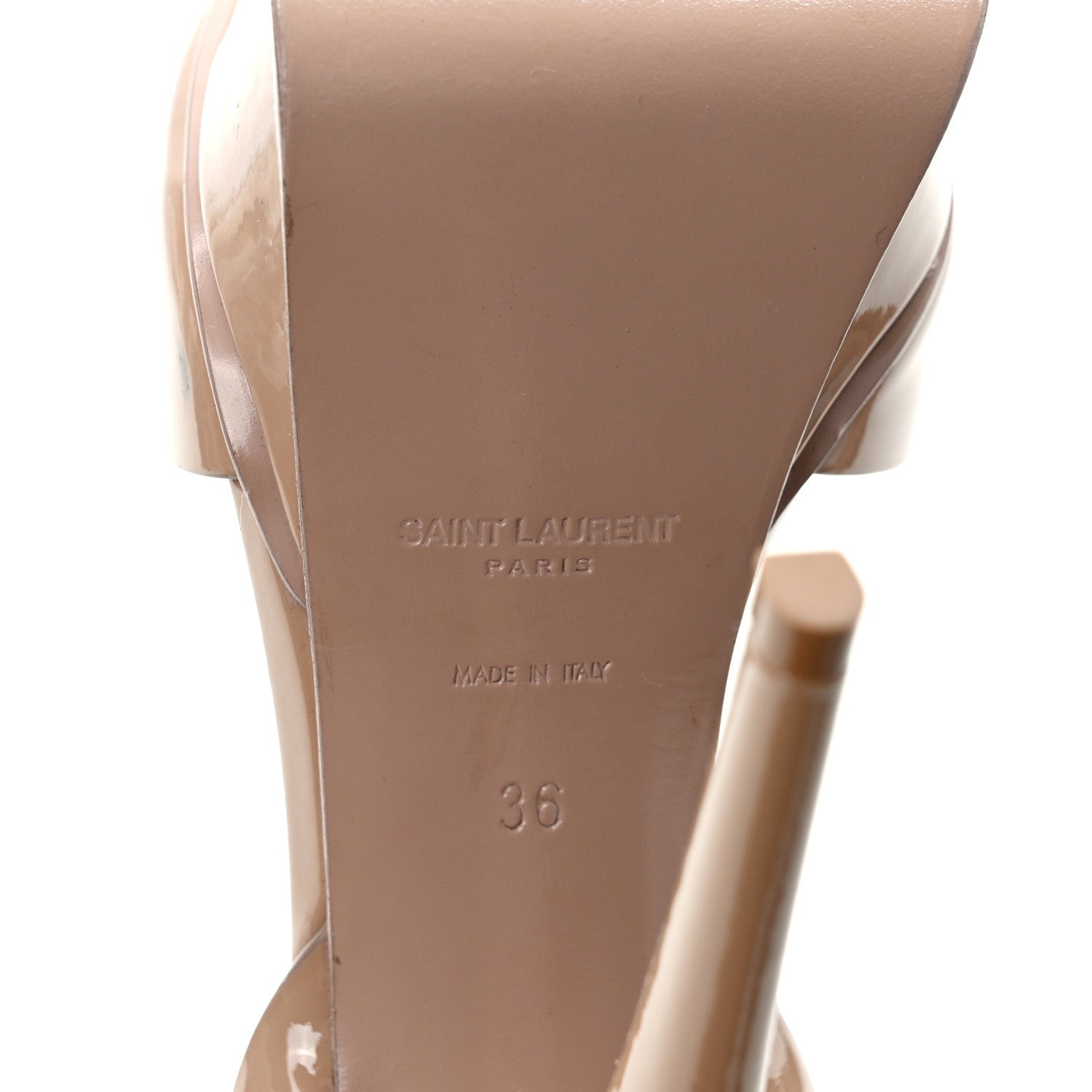 Saint Laurent Vitello Vernice Tribute 105 Sandals Soft Nude 37 / 36 7 of 10