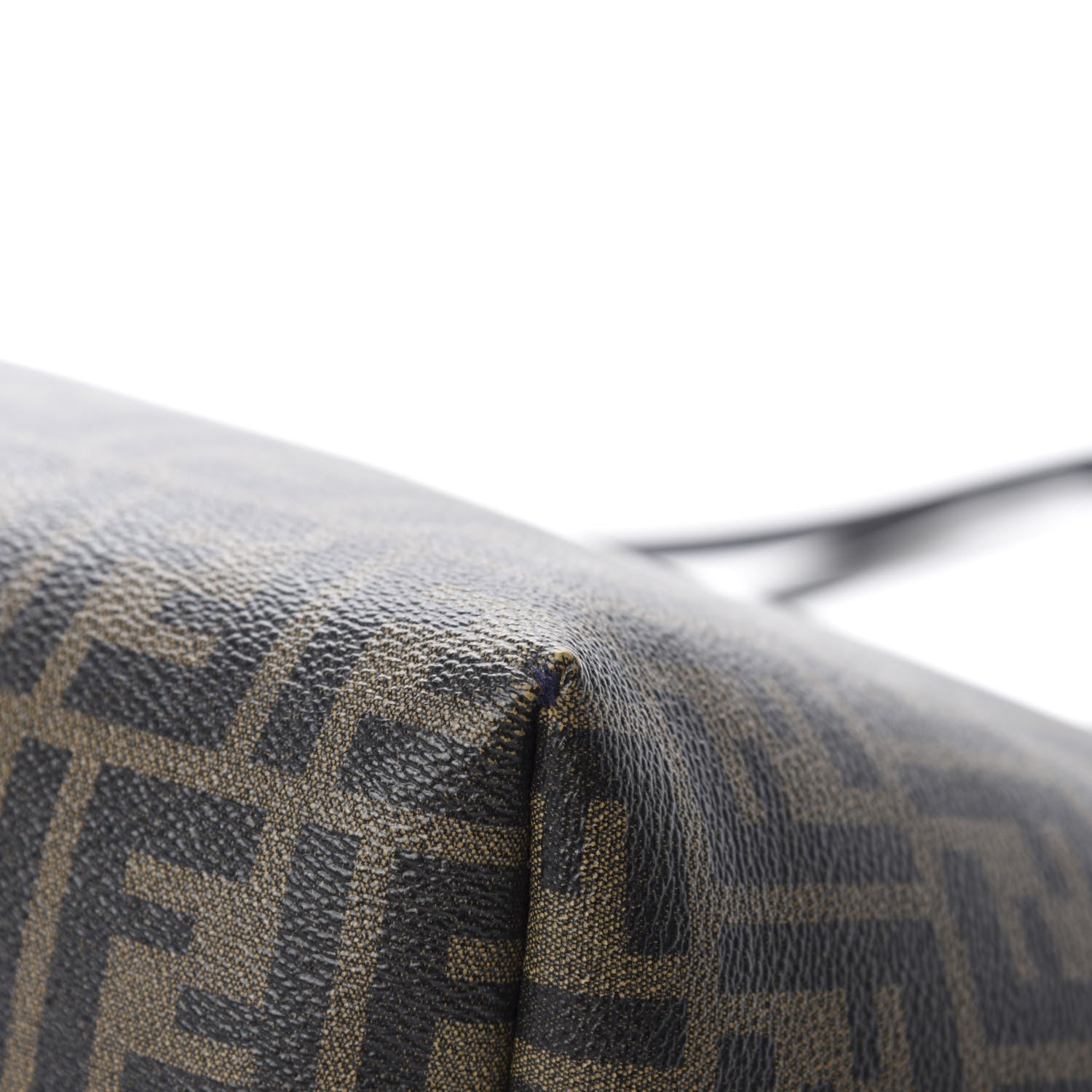 Fendi Zucca Spalmati Small Roll Tote Tobacco Blue 9 of 13