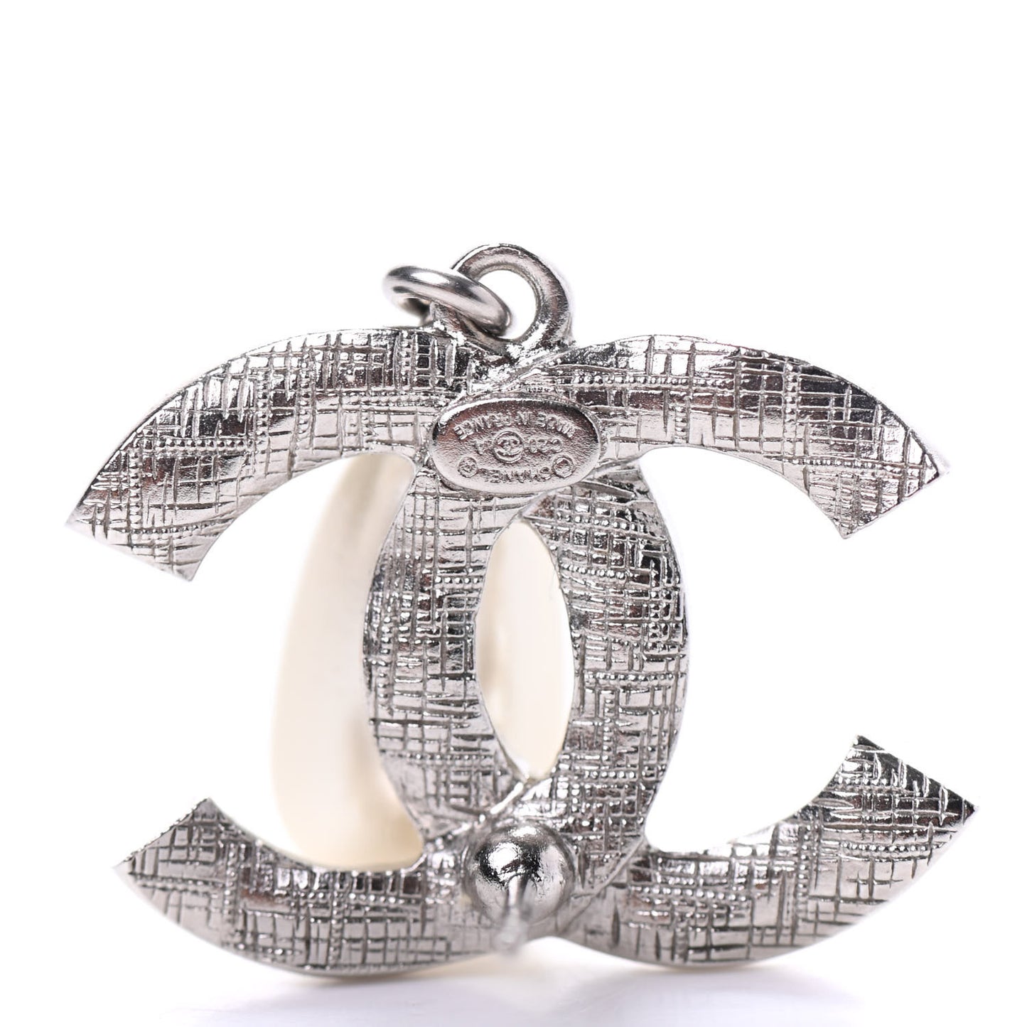 Crystal Pearl CC Drop Darling Bows Earrings Silver Pearly White