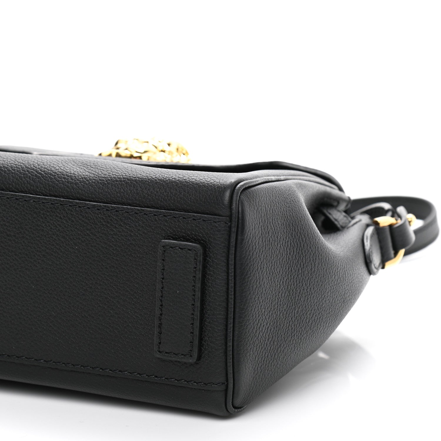 Versace Grained Calfskin Small La Medusa Top Handle Bag Black 10 of 12