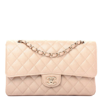 Chanel Iridescent Caviar Quilted Medium Double Flap Beige 1 of 10