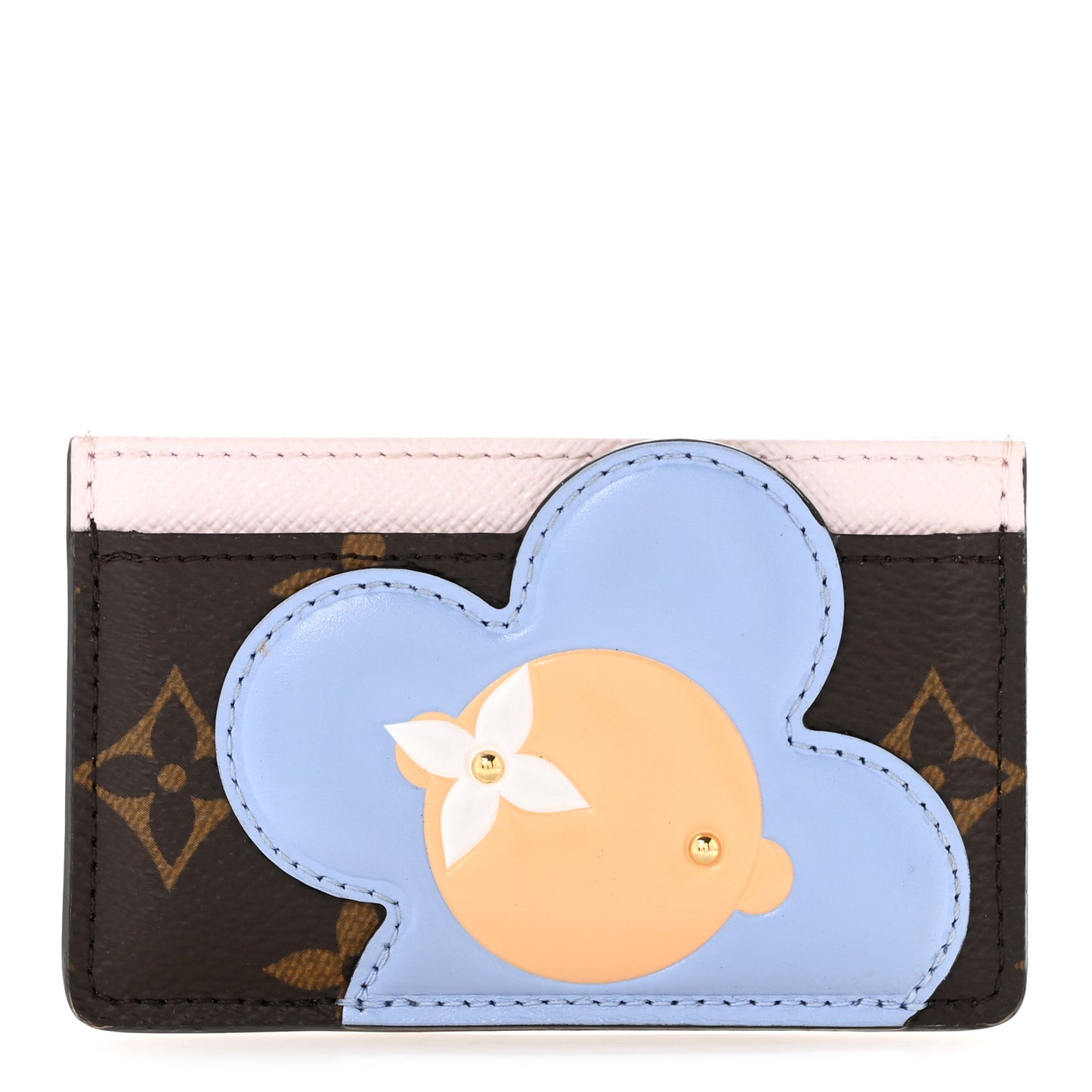 Monogram Vivienne Snowy Card Holder Pearl Blue Frost