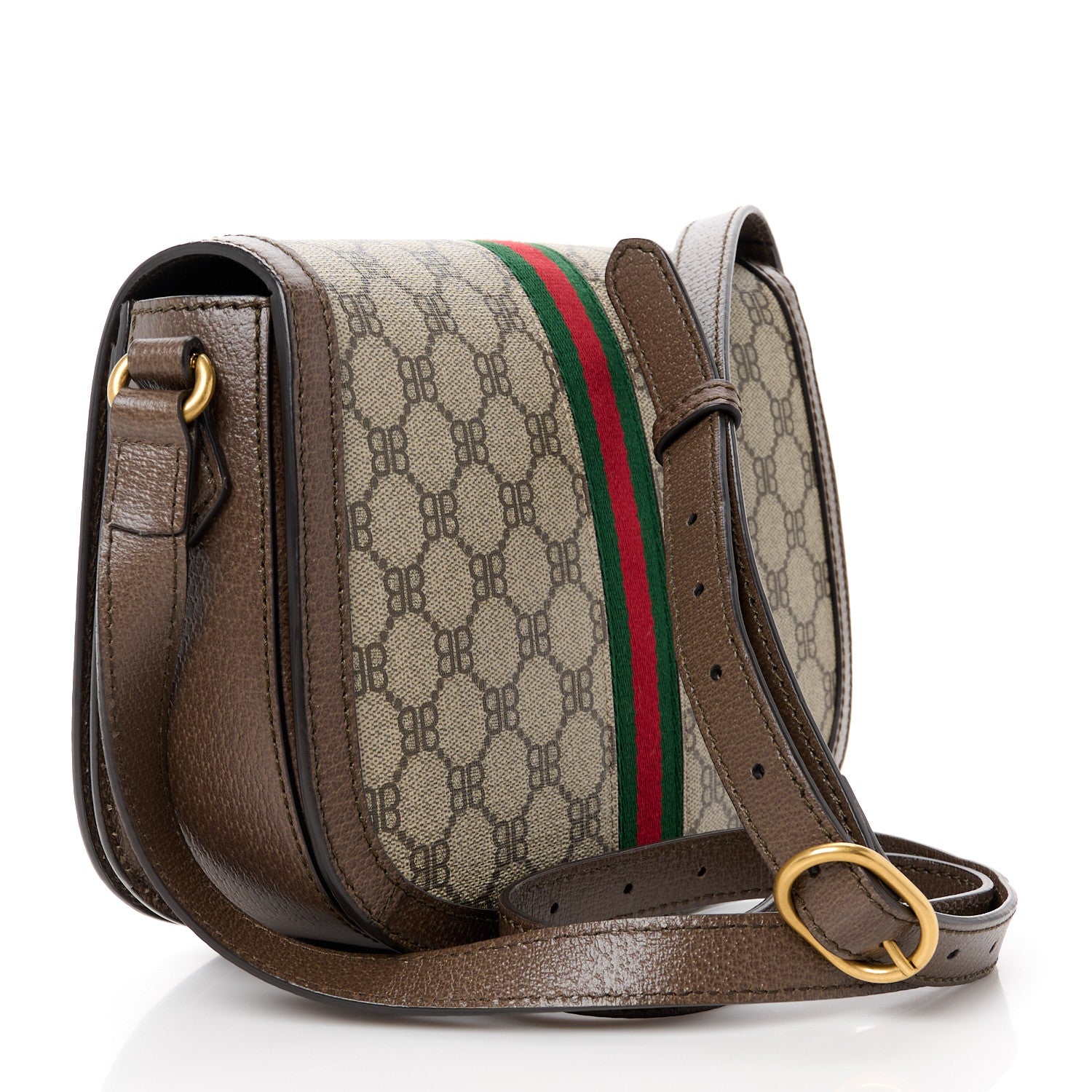 Gucci X BALENCIAGA BB Supreme Monogram Web Small Ophidia Shoulder Bag Beige New Acero 3 of 11