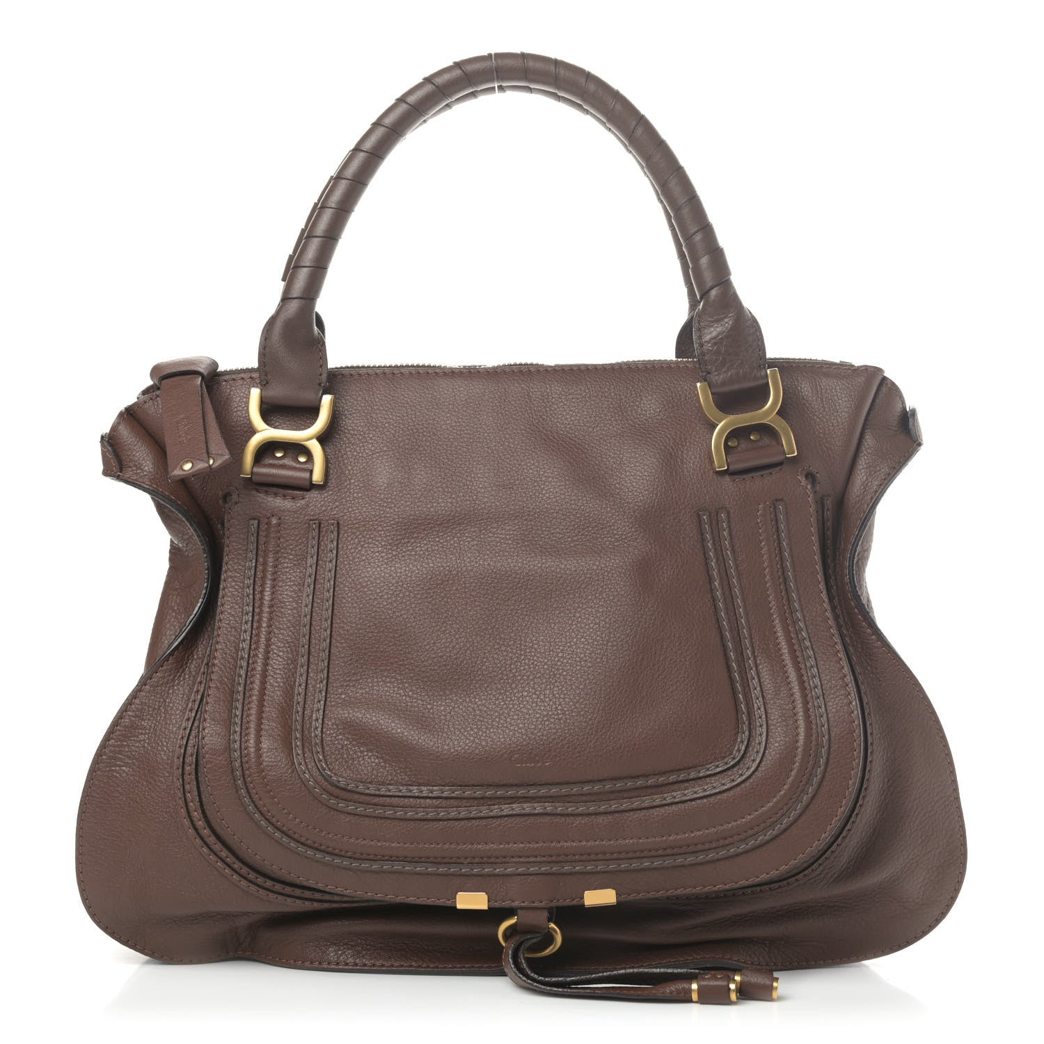 Chloe Calfskin Large Marcie Satchel Barbour Khaki 1 of 4