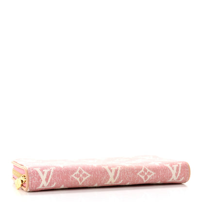 Louis Vuitton Denim Monogram Jacquard Zippy Wallet Pink 4 of 10