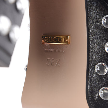 Gucci Malaga Kid Crystal Amilna Platform Loafer 38.5 Black 8 of 9