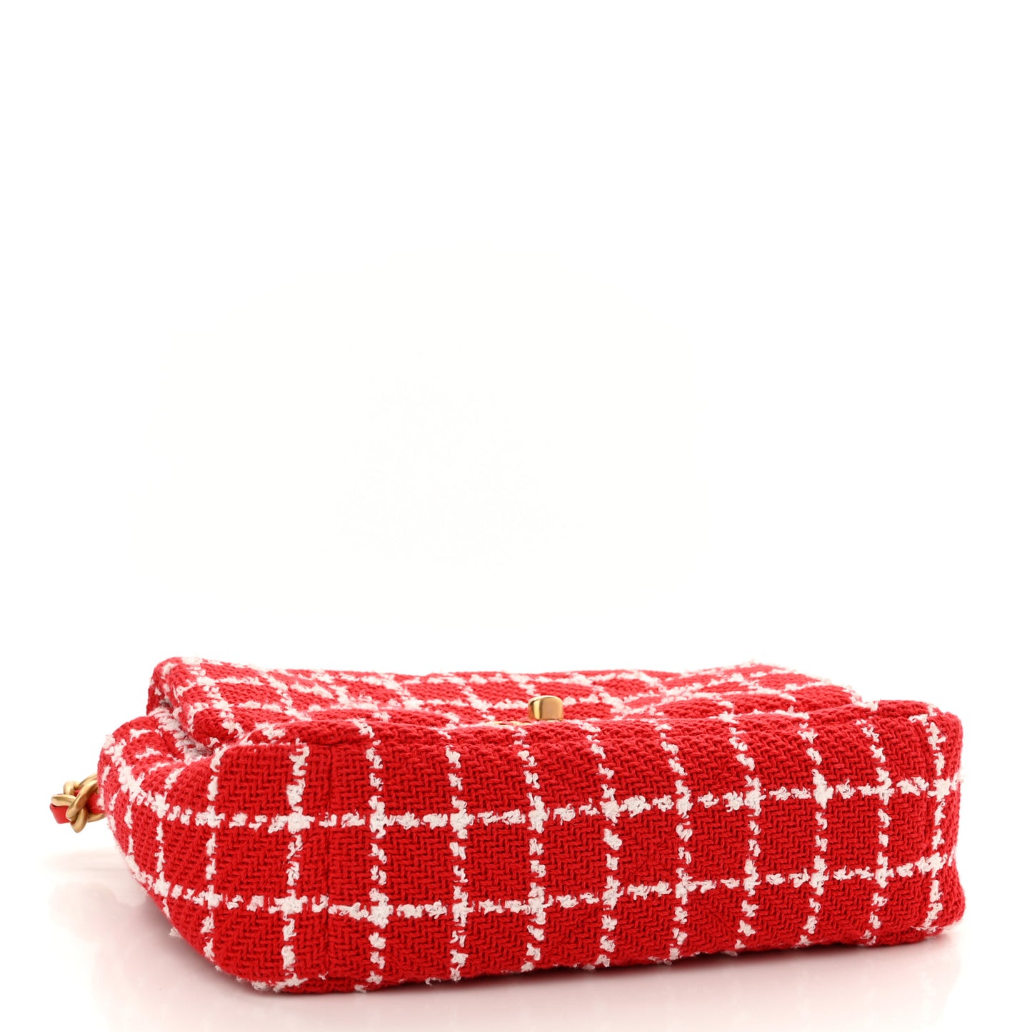 Tweed Quilted Medium Chanel 19 Flap Red White